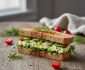 Mediterranean sardine and avocado protein sandwich on whole grain bread